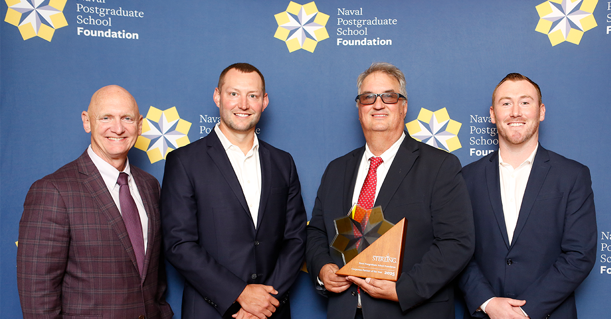 Sterling's Chris Cyr accepting the NPS Partner of the Year award