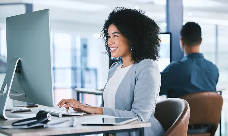 business professional working via the cloud