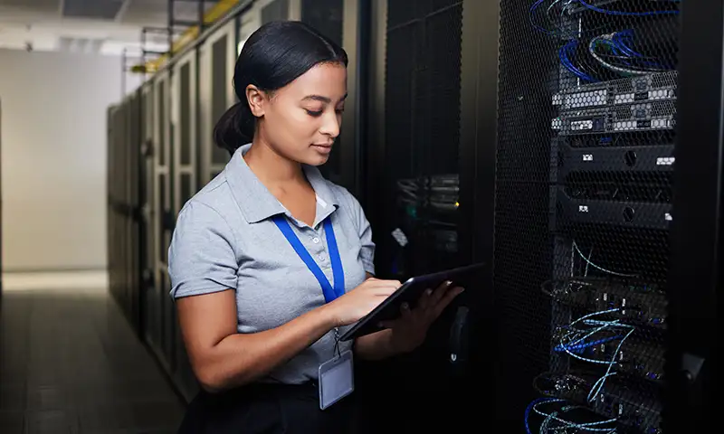 IT professional working on scalable network infrastructure